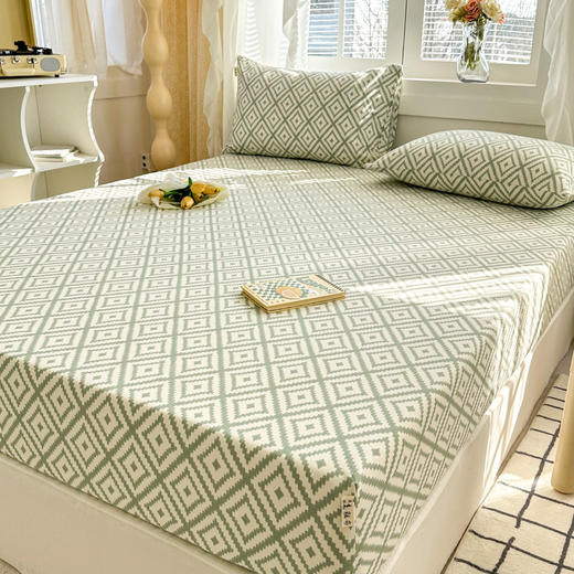 自然醒纯棉老粗布床笠单件全棉床垫保护罩防尘罩全包防滑席梦思保护套夏JY 商品图5