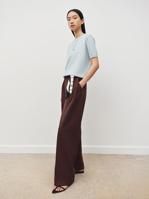 羊绒羊毛圆领松弛短袖毛衫FJ5057243 商品图10