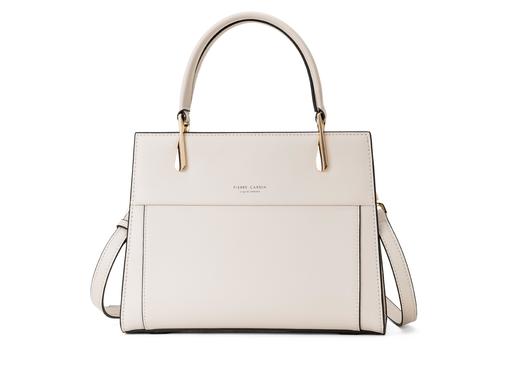 皮尔卡丹白色优雅高级感牛皮女包手提斜挎包 商品图3