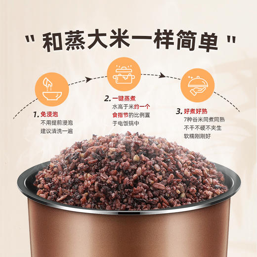 优选 | 拾沃免泡七色糙米 低脂快熟杂粮 2袋足足5斤（1.25kg/袋） 商品图3