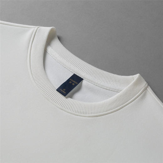 【桑蚕丝混纺】罗蒙春秋男装棉花糖工艺胸标卫衣男舒适休闲百搭男长袖T恤 商品图9