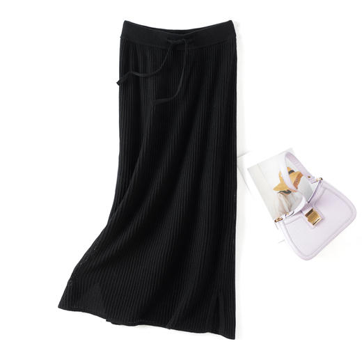 Avann坑条镂空开叉中长裙24052SS 商品图5