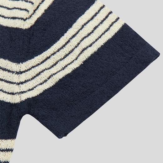 GOODBAI 916撞色条纹连帽针织短袖毛衫 商品图4