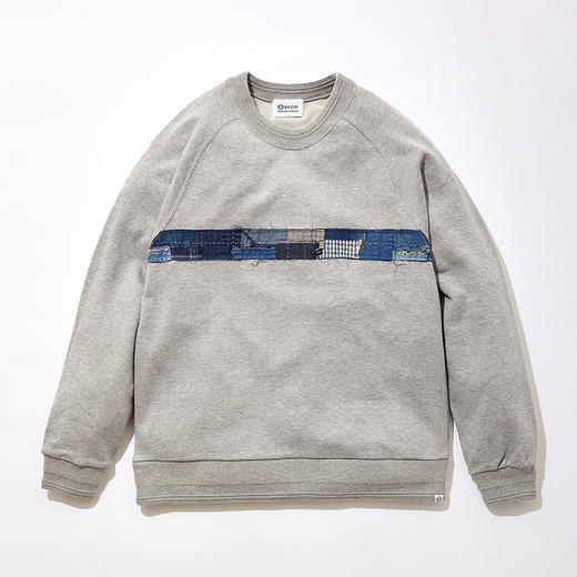 KUON Boro Striped Sweatshirt 日本职人手工制古布拼接套头卫衣 商品图0