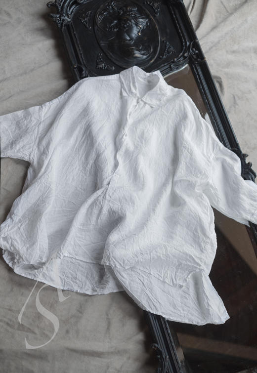 Daniela Gregis 24SS 白色系扣亚麻长衬衫 商品图4