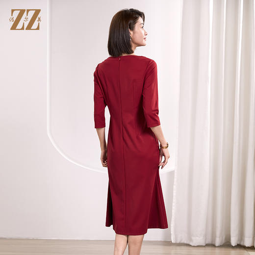 佐尔美春季上新 优雅气质中式七分袖连衣裙E23LL32 商品图4