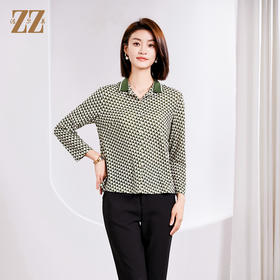 佐尔美春季新品 时尚气质西装领假单排扣长袖衬衣女E33CC10