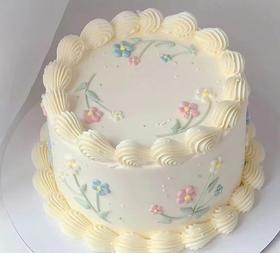 【生日蛋糕】ins手绘小花款