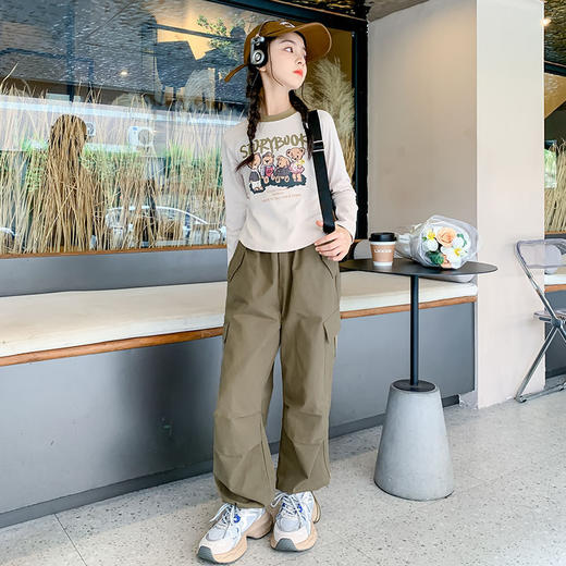 【百搭三色，洋气时尚！】女童长袖T恤春秋款2024新款，女大童春秋装童装儿童打底衫秋季潮！ 商品图1