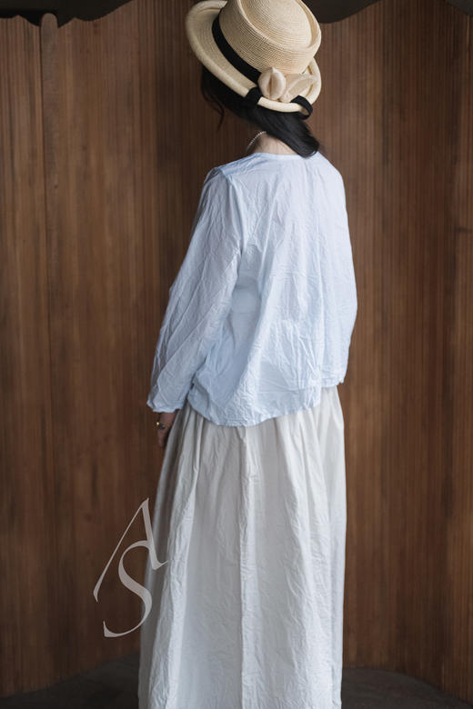 Daniela Gregis  淡蓝色/沙灰色棉质短上衣 商品图5