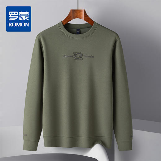 【桑蚕丝混纺】罗蒙春秋男装卫衣激光雕花卫衣男士休闲百搭卫衣圆领长袖T恤上衣男 商品图4