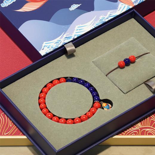 普陀锦鲤平安手串 红蓝两色香灰佛珠+珐琅工艺足银国潮风锦鲤吊坠 四季平安 相随守护 商品图0