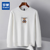 【桑蚕丝混纺】罗蒙春秋男装胸花绣花卫衣男士休闲百搭卫衣长袖圆领T恤上衣男 商品缩略图2