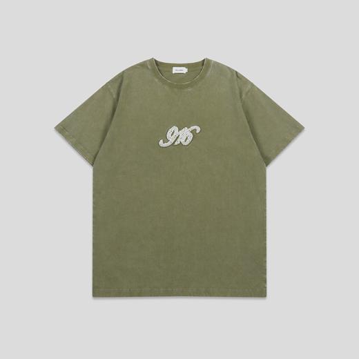 GOODBAI 916 logo仿珍珠绣花水洗圆领短袖T恤 商品图4