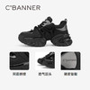 千百度厚底黑色老爹鞋女春夏网面透气增高时尚运动休闲鞋A24126204 商品缩略图3