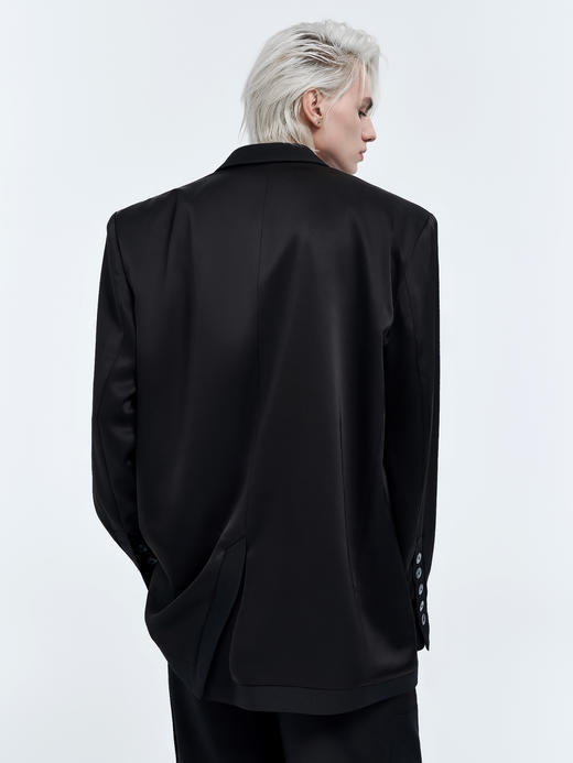 TIWILLTANG启世录 “obsidian”satin“曜岩” 缎面拼接西装 商品图3