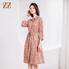 佐尔美春季新品 优雅气质小碎花腰带桑蚕丝连衣裙女E23LS28 商品缩略图2