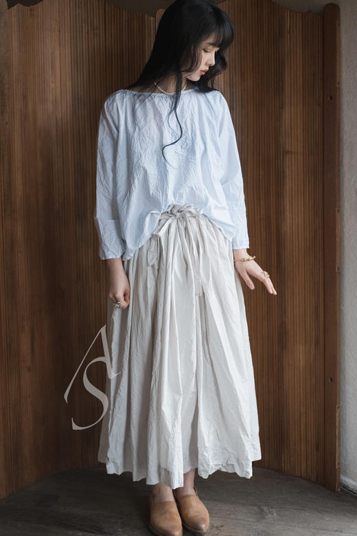 Daniela Gregis  淡蓝色/沙灰色棉质短上衣 商品图4