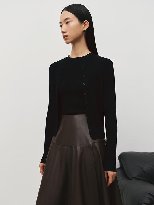 超细美丽诺羊毛圆领毛织背心 FJ5018243 商品图9