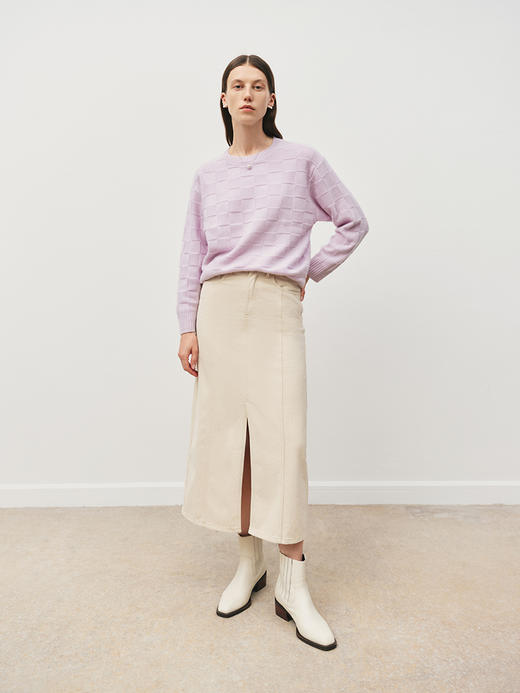 美式复古前开叉直筒牛仔半裙FB4955243 商品图7