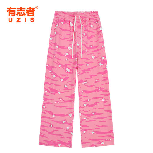 有志者UZIS 针织篮球运动长裤男宽松休闲美式潮流印花直筒裤[星浪 商品图0