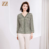 佐尔美春季新品 时尚V领气质长袖衬衣女E33CC09 商品缩略图0