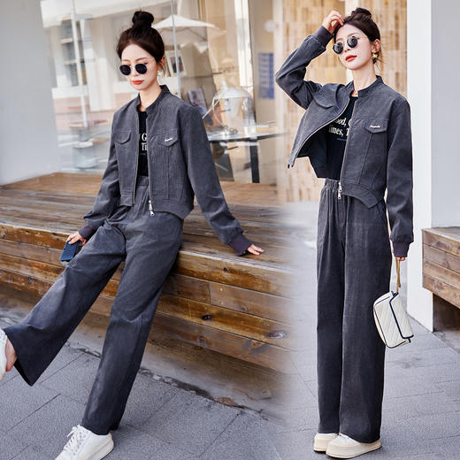 2024春秋新款休闲时尚时髦洋气高级感减龄显瘦灯芯绒两件套LZW-SFLY8851 商品图2