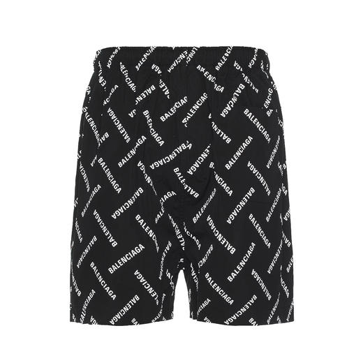 BALENCIAGA 巴黎世家 男士字母徽标印花休闲短裤 黑色 719975 TPLA4 1070 商品图1