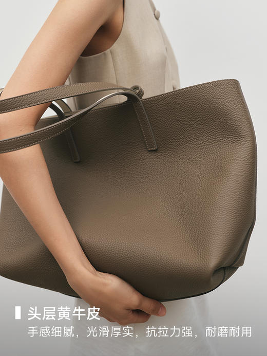 一包两用头层摔纹牛皮耐用双色托特包AB6465243 商品图4