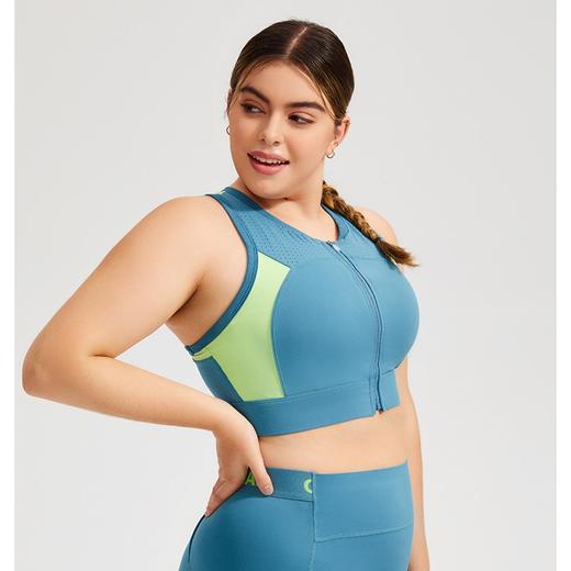 科里芙莱卡带胸垫美背圆孔拉链大码内衣健身美背聚拢高弹速干透气 商品图3