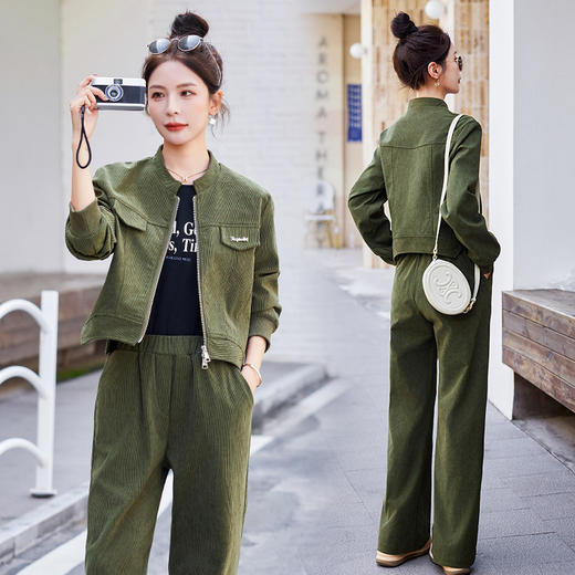 2024春秋新款休闲时尚时髦洋气高级感减龄显瘦灯芯绒两件套LZW-SFLY8851 商品图3