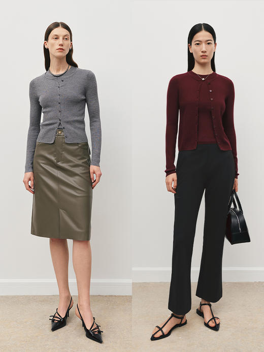 超细美丽诺羊毛圆领毛织背心 FJ5018243 商品图12