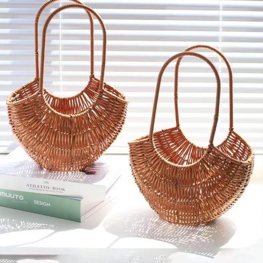 【新款】藤编半月花篮（直径20径深12高度30） 商品图6