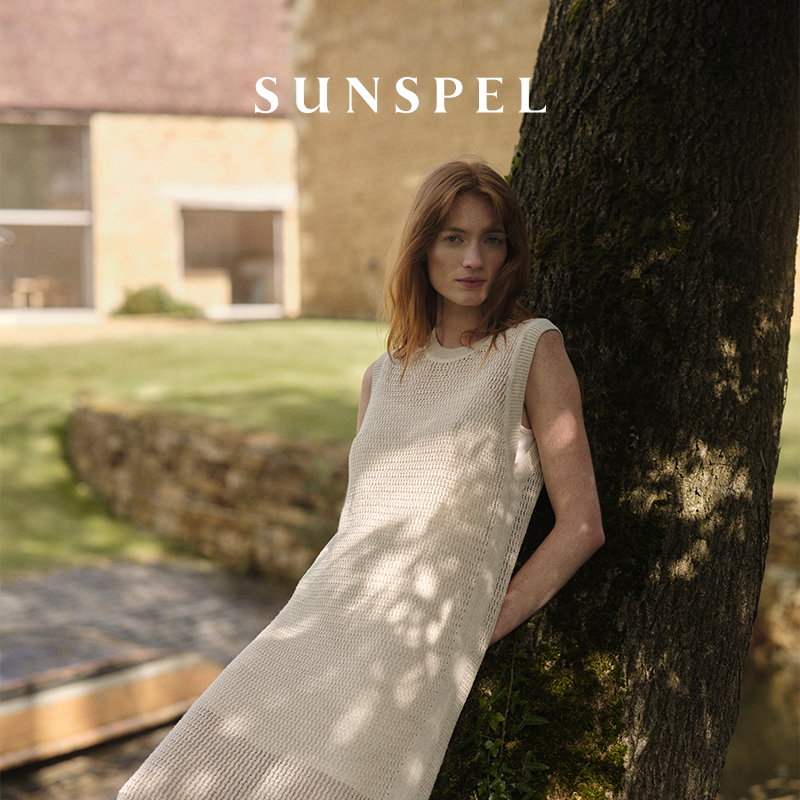 【亚麻系列】SUNSPEL女士春夏亚麻网眼针织无袖连衣裙