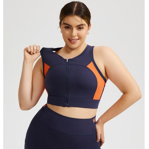 科里芙莱卡带胸垫美背圆孔拉链大码内衣健身美背聚拢高弹速干透气 商品图4