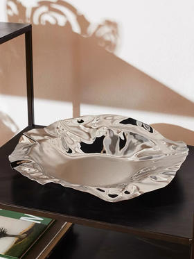 ALESSI/褶皱果篮不规则果盘欧式轻奢居家客厅家用不锈钢
