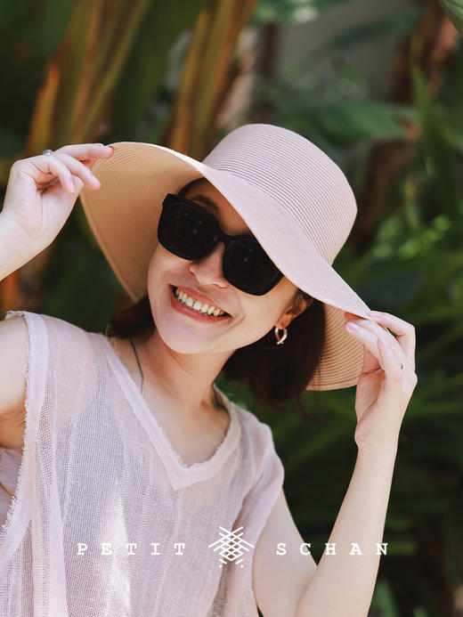 PETIT SCHAN小闪 #048 Outline of flower 花的轮廓 春秋透气可折叠多色大帽檐度假感纸辫遮阳帽 商品图2