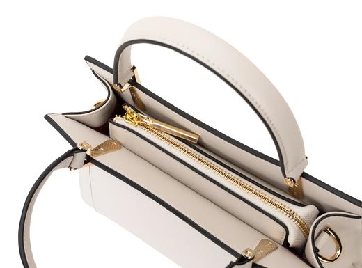 皮尔卡丹白色优雅高级感牛皮女包手提斜挎包 商品图6