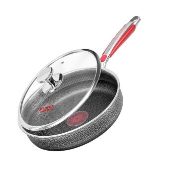 欧乐菲（OLOFE）抗菌平底煎锅316L不锈钢双面蜂窝不粘早餐牛排烙饼烤肉煎蛋锅26cm 商品图4