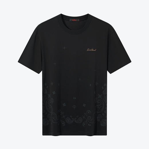 【非遗苗绣蝴蝶妈妈系列】柒牌短袖T恤男夏季凉感冰藻泥圆领上衣	126T72760 商品图4