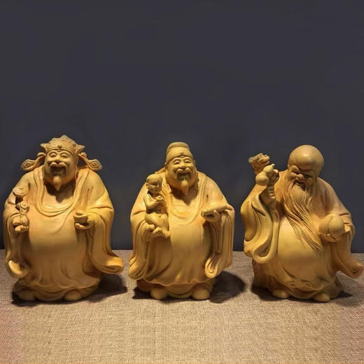 福&禄&寿°黄杨木摆件（单个） 商品图0