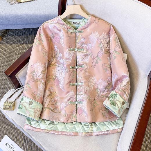 冬新款唐装女中国风年轻款加棉加厚旗袍绣花棉衣茶服中式上衣（货号 A9416） 商品图1