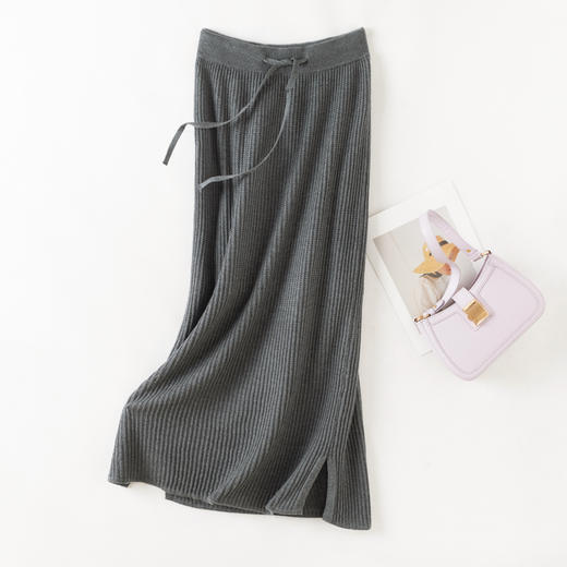 Avann坑条镂空开叉中长裙24052SS 商品图7