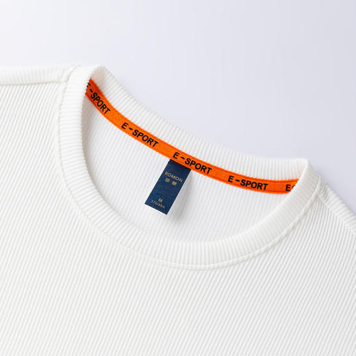 【灯芯条 多色】罗蒙春秋男装绣花胸标卫衣男士时尚休闲百搭卫衣圆领长袖T恤上衣男 商品图5