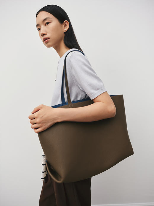 一包两用头层摔纹牛皮耐用双色托特包AB6465243 商品图11