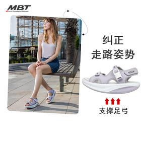 MBT足健康鞋女厚底休闲运动凉鞋 足弓支撑增高魔术贴牛皮KISUMU S