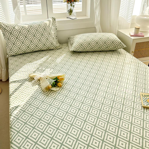 自然醒纯棉老粗布床笠单件全棉床垫保护罩防尘罩全包防滑席梦思保护套夏JY 商品图3