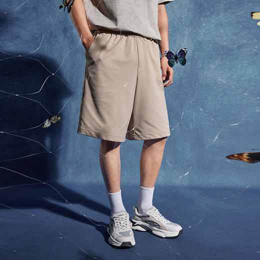 【非遗苗绣蝴蝶妈妈系列】柒牌松紧带短裤男夏季新款休闲直筒男裤	126H70470 商品图1