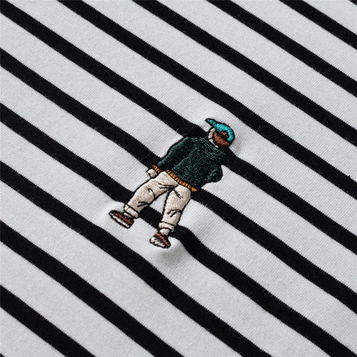 【桑蚕丝混纺】罗蒙春秋翻领长袖绣花胸标海魂衫polo衫男长袖男士条纹polo衫长袖 商品图9