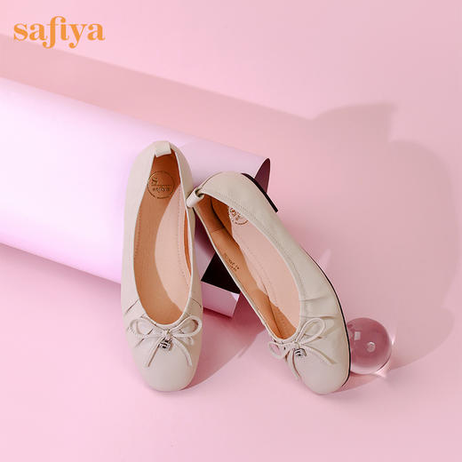 Safiya/索菲娅 2024春新款休闲蝴蝶结羊皮平软底浅口单鞋 SF41111083 商品图5